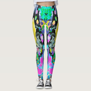 Legging Lírio Stargazer, Rosa e Hibisco Rosa Colagem