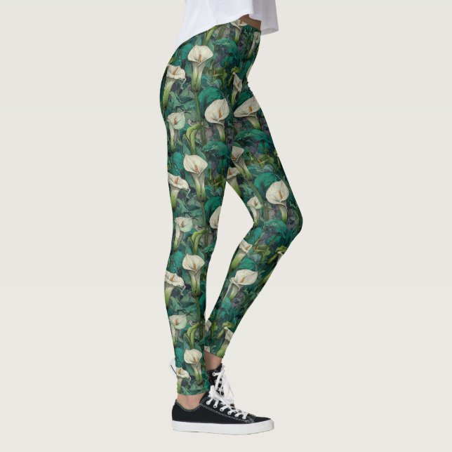 Legging Lírios Calla Atléticos Verdes Presente Fantasia de (Direita)