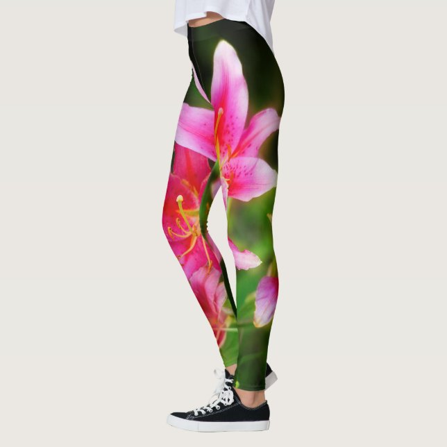 Legging Lírios com Olimpiadas rosa quente (Esquerda)