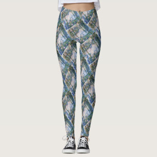 Legging Lírios De Alho Água Lírios De Arte Fina