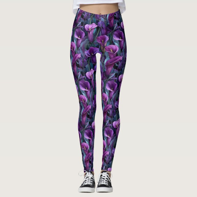 Legging Lírios Florais Presentes Para Colegas de Trabalho  (Frente)