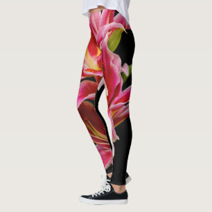 Legging Lírios Orientais Rosa Elegante