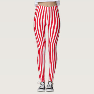 Legging Listra branca vermelha vertical de Candycane