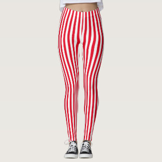 Legging Listra branca vermelha vertical de Candycane