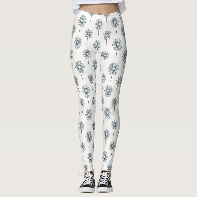 Legging Listra de Margarida Pastel em Arte Linear (Frente)