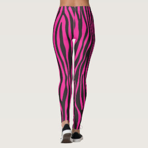 Legging Listra de zebra rosa e preta