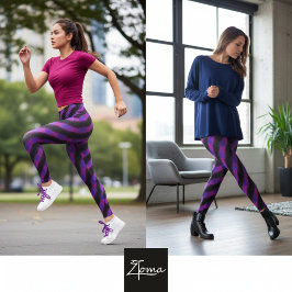 Legging Listra Diagonal Glitch Roxo Rosa Neon