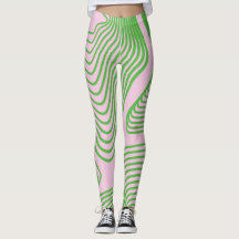Listra verde em leggins cor-de-rosa do fundo