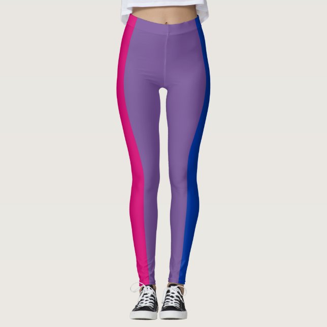Legging Listra vertical bissexual da bandeira LGBT do (Frente)