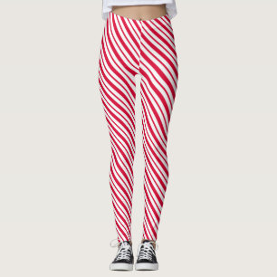 Legging Listrado de Bastão de Natal