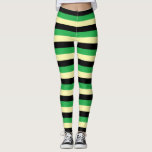 Legging Listras amarelas claras, pretas e verdes<br><div class="desc">Arte digital Abstrato de listras amarelas, pretas e verdes.</div>