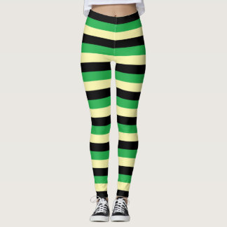 Legging Listras amarelas claras, pretas e verdes