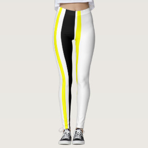 Legging Listras amarelas e brancas pretas