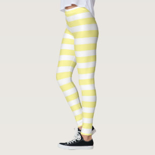 Legging Listras amarelos pálido e brancas