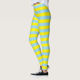 Legging Listras azuis e amarelas Pastel