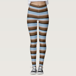 Legging Listras azuis marrons vintage fofas
