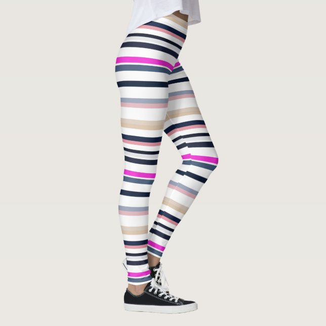 Legging Listras Azuis Rosas e de Areia (Direita)