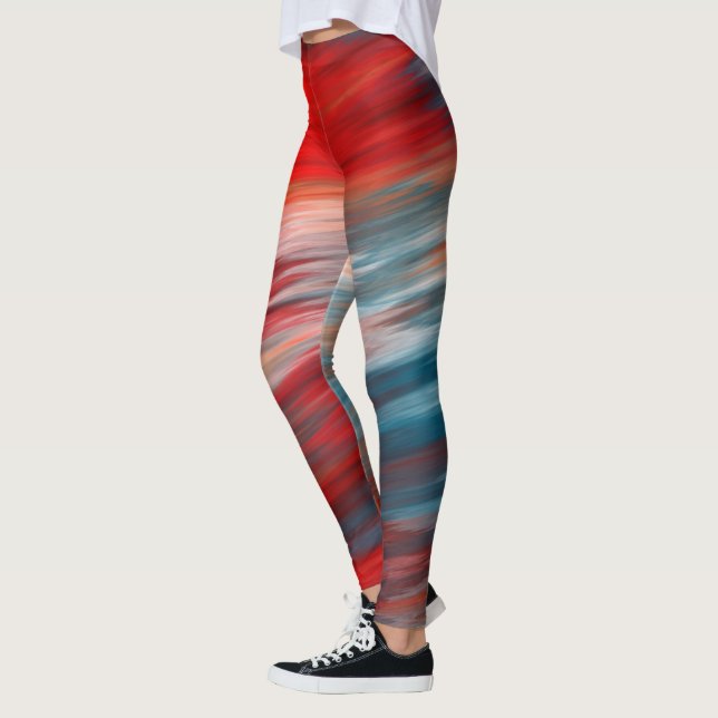 Legging Listras Azuis Vermelhas e Brancas (Esquerda)