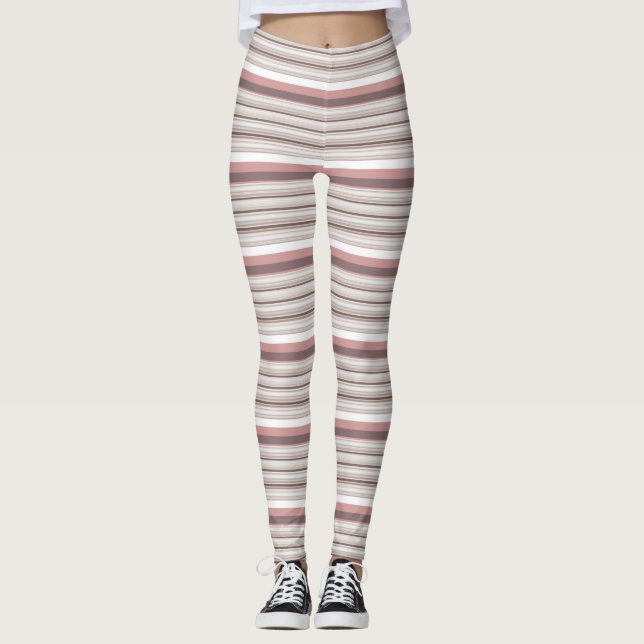 Legging Listras brancas e brancas (Frente)