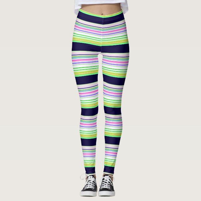 Legging Listras brancas e coloridas (Frente)