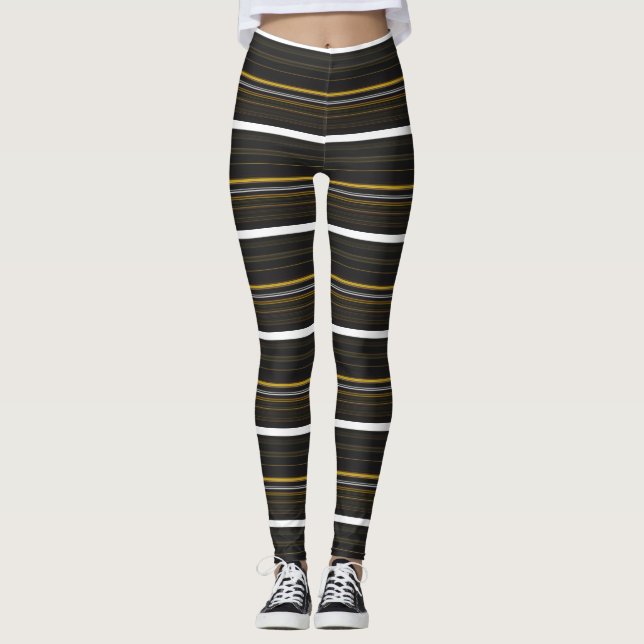 Legging Listras brancas e pretas (Frente)