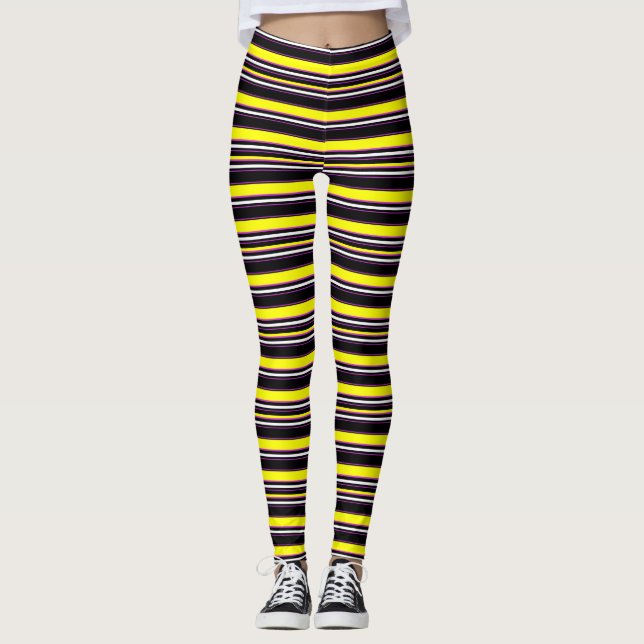 Legging Listras brancas e pretas (Frente)