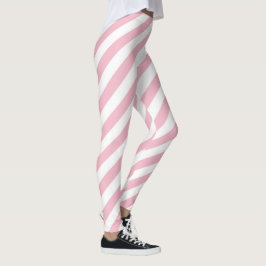 Legging Listras brancas e rosa