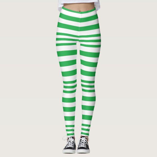 Legging Listras brancas e verdes X 3 (Frente)