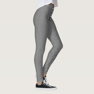 Legging Listras brancas pretas chiques na moda modernas