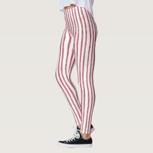 Legging Listras Brancas Vermelhas