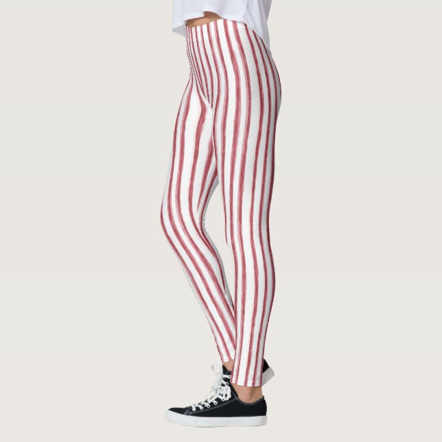 Legging Listras Brancas Vermelhas (Esquerda)