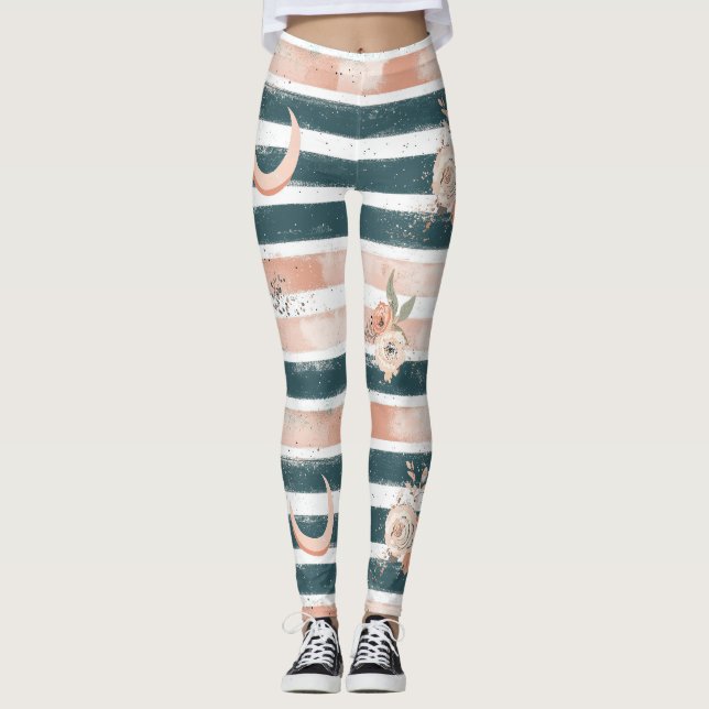 Legging Listras Celestiais Rústicas Lua Sol Terroso (3) (Frente)