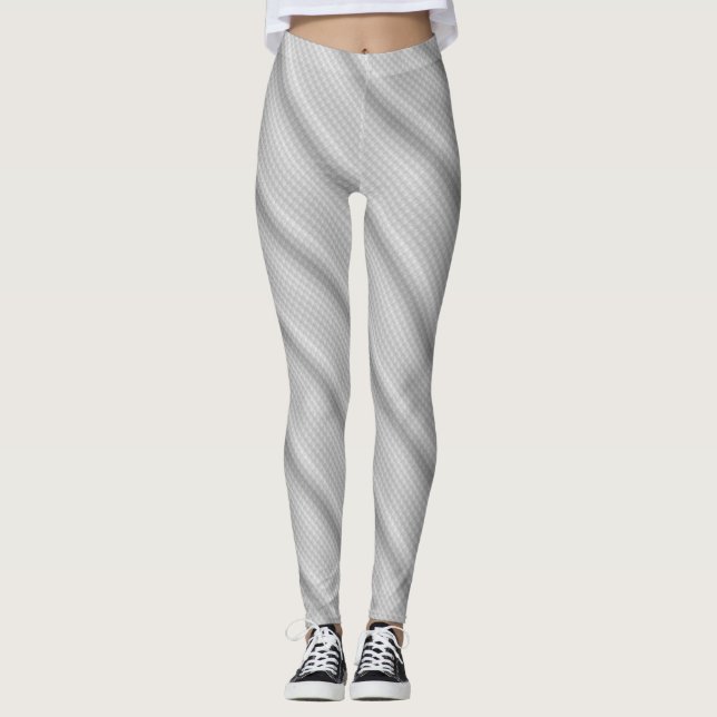 Legging Listras cinzas e brancas elegantes (Frente)