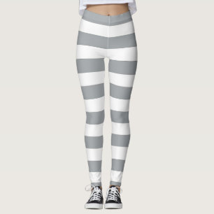 Legging Listras cinzentas e brancas