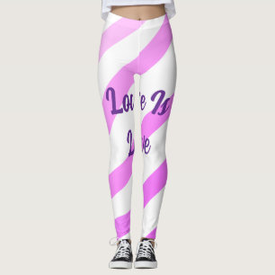 Legging Listras cor-de-rosa, amor pastel é orgulho de amor