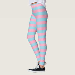 Legging Listras cor-de-rosa e azuis