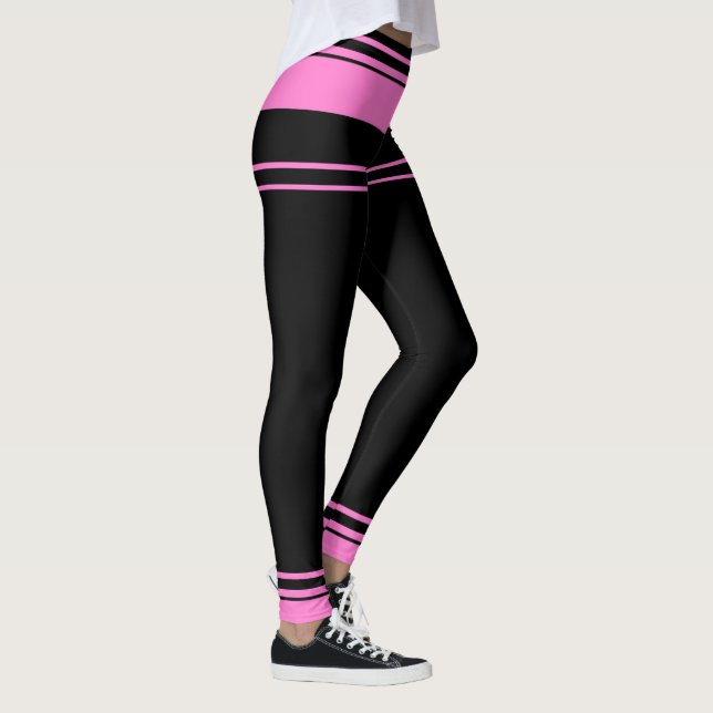 Legging Listras cor-de-rosa e pretas (Direita)