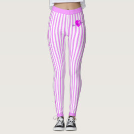 Legging Listras cor-de-rosa em PINK