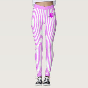 Legging Listras cor-de-rosa em PINK