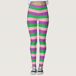 Legging Listras cor-de-rosa, roxas e verdes