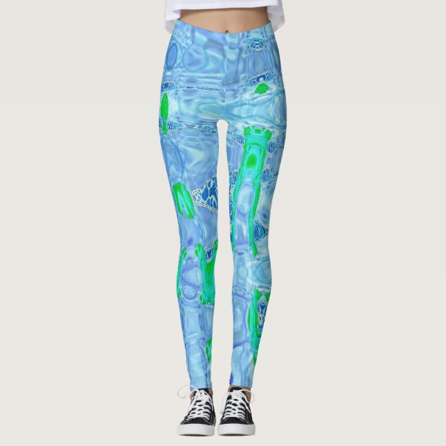 Legging Listras Cósmicas Abstratas Lavanda Cinza Retro (Frente)
