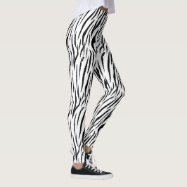 Legging Listras de Animal Zebra Preto e Branco Modernas