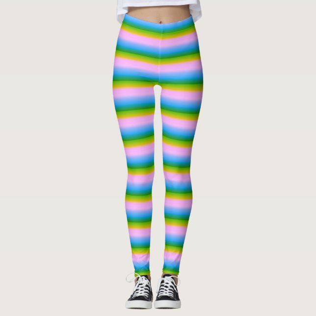 Legging Listras de Arco-Íris Sedutoras (Frente)