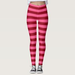 Legging Listras de Borgonha e do rosa quente