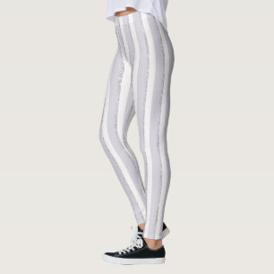 Legging Listras de Brilho Roxo Lavanda Branco