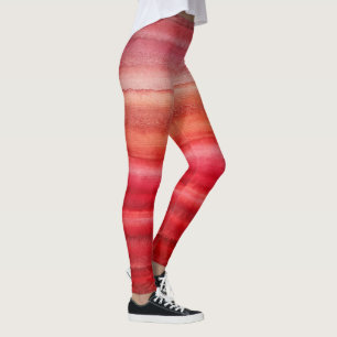Legging Listras de cor vermelha de tijolos Torres de cor o