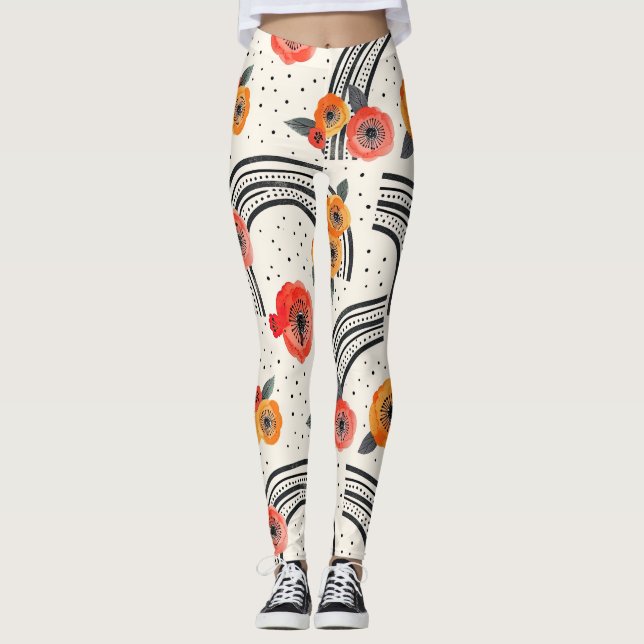 Legging Listras de Fatias de Citrino Ousadas (2) (Frente)