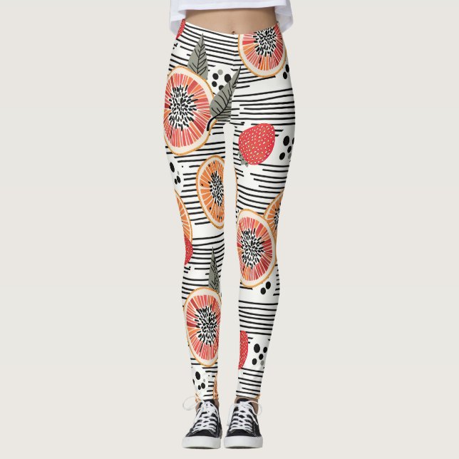 Legging Listras de Fatias de Citrino Ousadas (7) (Frente)