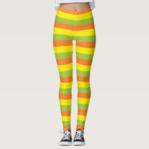 Legging Listras de Maçã Verde, Laranja e Amarela