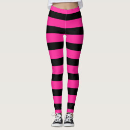 Legging Listras de Moda Rosa e Preto